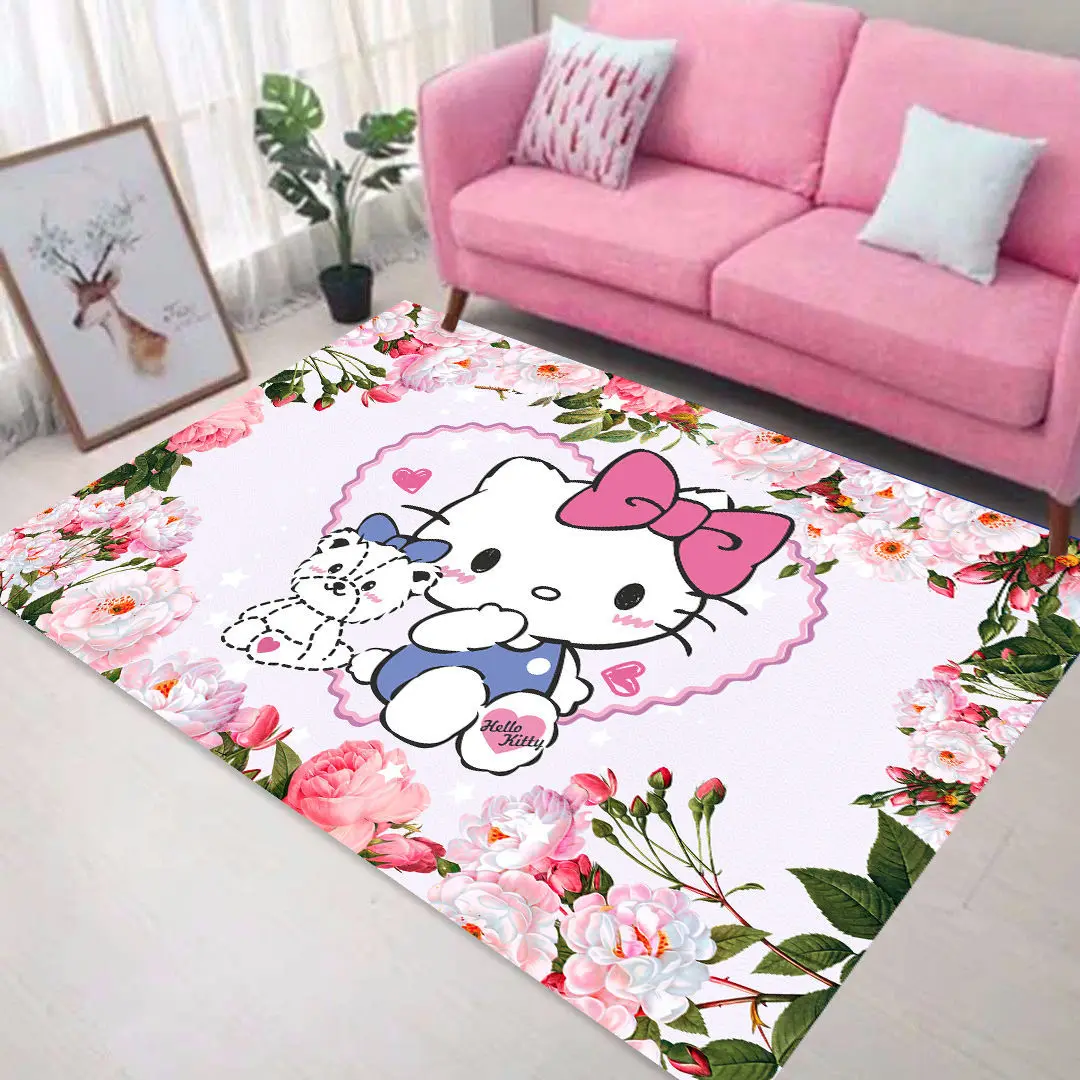 

Keeppley Kitty анимационные производные, Хрустальный бархатный коврик, домашнее напольное украшение, гостиная, антифрикционный