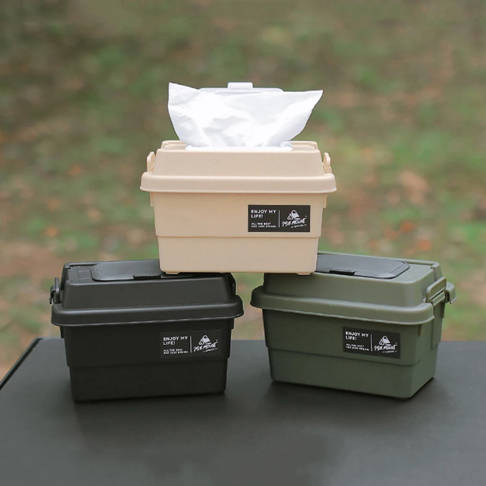 Portable Outdoor Storage Box 1.1L Dustproof Napkin Paper Tissue Storage Case Moisture-Resistant for Camping Hiking Travel