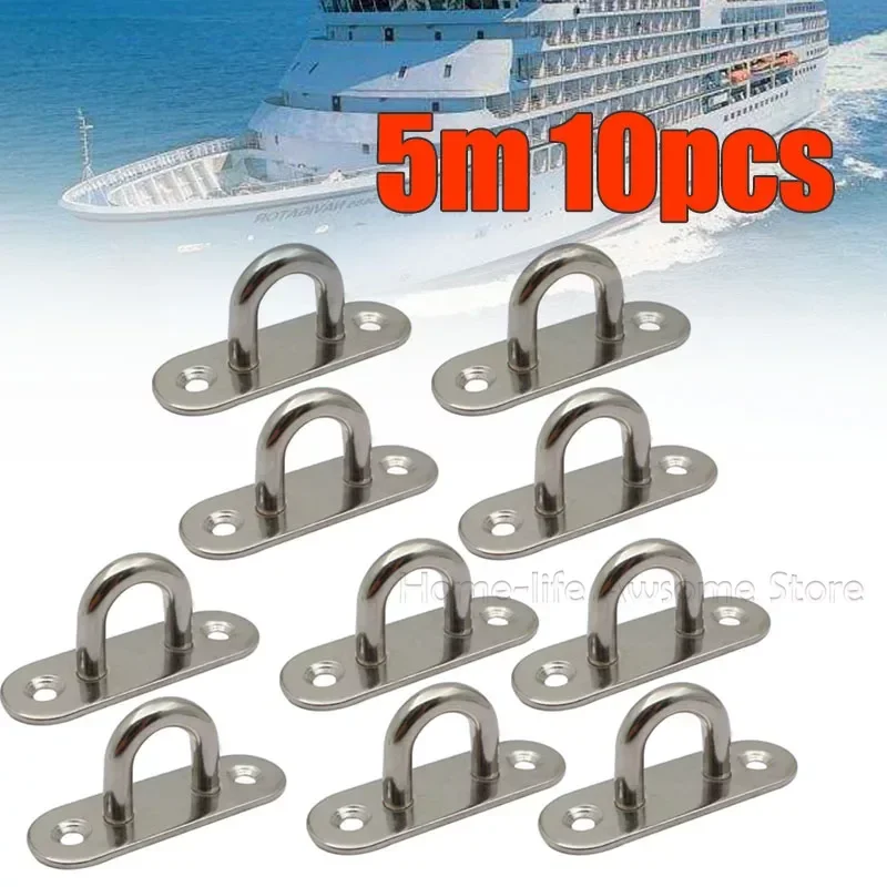 10 Pz Gancio Soffitto Swing Eye Plate U/Square/Round Ring Staple Boat Ganci Pad Staffe Di Sospensione Marineloop Chair Hanging Kit
