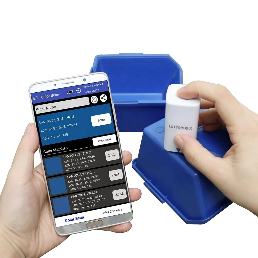 Color Meter LS170 Textile Ceramics Paper Difference Measurement Device Pocket imeter with Library APP