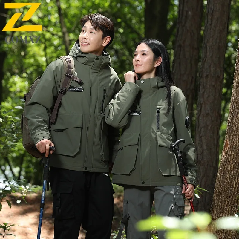 COMXZ Premium Mens Jacket Thickened Snow Skiing Windproof Warm Parka Fashion Hooded Lightweight Cold Resistant Winter Outerwear