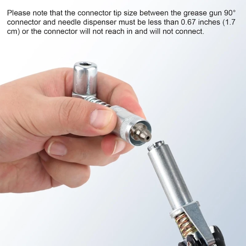 Grease Guns Needle Nozzle Couplers Fittings, 90 Degree Lubrication Tool Suitable for Hard to Reach Fittings Repair Shops