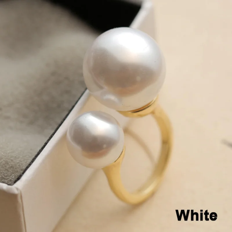 1pcs Rings for Women Chic Fashion Double Pearl White Black Opening Adjustable Ring Gift ring set gold color rings stainless steel ring tibetan silver rings signet ring finger watch ring finger ring gold color ring chain ring half face ring amethyst zirconia ring silver ring opening ring adjustable rings zircon crystal ring wedding rings moissanite diamond ring color change ring wedding ring ceramic ring animal ring