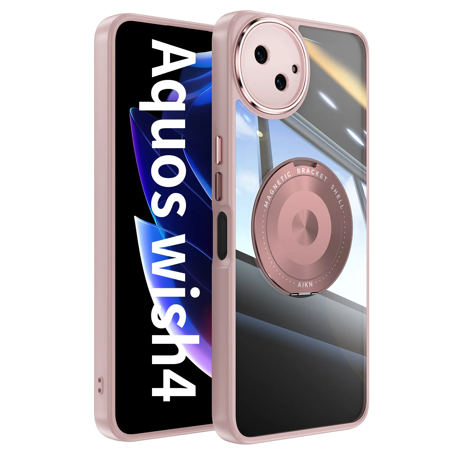Magnetic Metal TPU Case with 360° Anti-Knock Protection and Wireless Charger Holder Cover