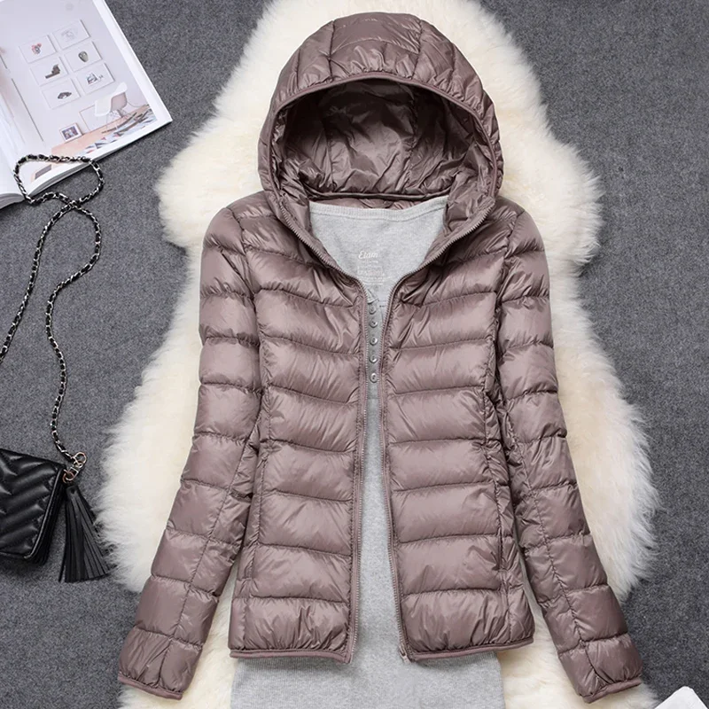 Women Puffer Jacket 15 Colors Plus Size 5XL 6XL 7XL 2025 New Spring Autumn Female Ultra Lightweight Packable Hooded Down Coats 6