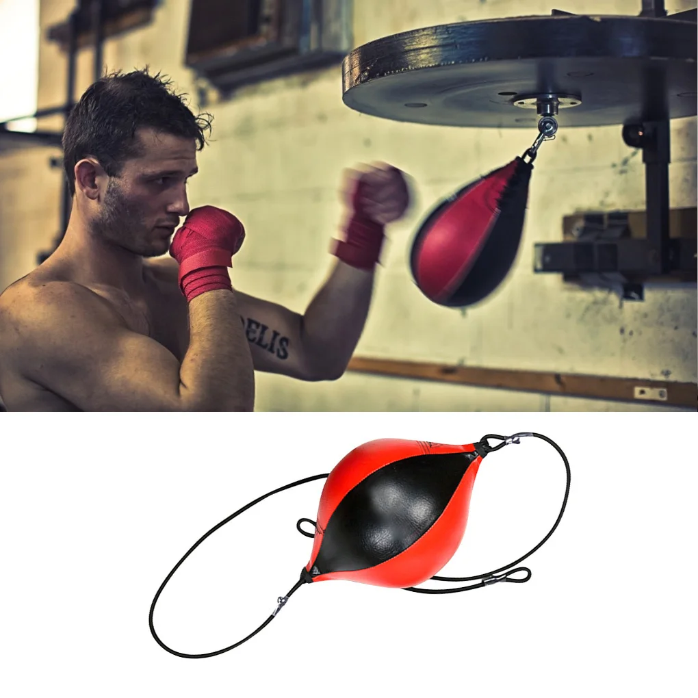 Quality PU Leather Boxing Punching Bag Pear Boxing Bag Inflatable Speed Double End Training Reflex Speed Balls