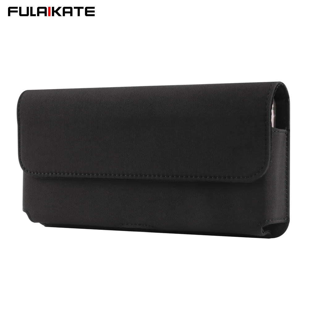 

FULAIKATE Nylon Waist Phone Bag for Samsung S23 Ultra W24 Horizontal Pouch for HUAWEI Mate 60 Pro X3 6.1“ 6.7" 6.9” 7.2" Holster