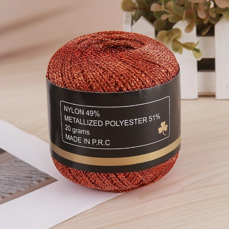 Luxurious Metallic PET Thread - 120 Meters of 2mm Gold & Silver Yarn for Hand Knitting, DIY Crafts, and Decorative Embroidery