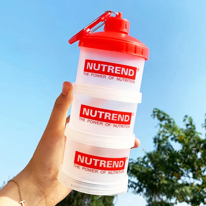 Portable Protein Powder Box Funnel Powder Box Fitness Supplement Bottle Handle Layered Storage Medicine Snack Can storage box storage jar protein powder bottle storage can protein powder box storage sets household storage sets medicine storage container plastic storage bottle
