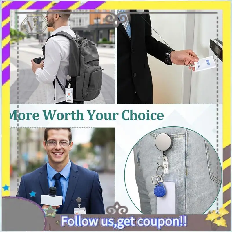 새로운 20팩 개폐식 배지 홀더 릴(벨트 클립 및 열쇠 고리 포함), 간호사용 헤비 듀티 ID 배지 릴