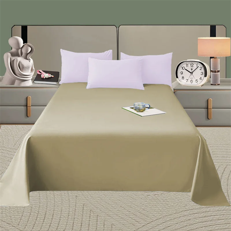 1Pc 100% Polyester Super Soft Flat Sheet Solid Colour Bed Sheet Twin Full Queen King Various Sizes 250cmX270cm 5