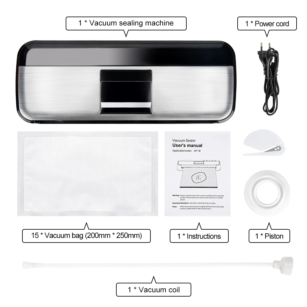 Automatic Vacuum Sealer Machine Hands Free Pressing Vacuum Sealer Machine LED Touch Panel Vacuum Food Packing Machine