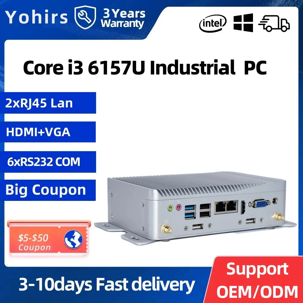 Промышленный встроенный компьютер i3 8130U 7167U DDR4 6 * COM RS232/422/485 2 * i211 Giga Lans GPIO 8 * USB 4G SIM карта Wi-Fi прочный мини-ПК Промышленный встроенный компьютер i3 8130U 7167U DDR4 6 * COM RS232/422/485 2 * i211 Giga Lans GPIO 8 * USB 4G SIM карта Wi-Fi прочный мини-ПК