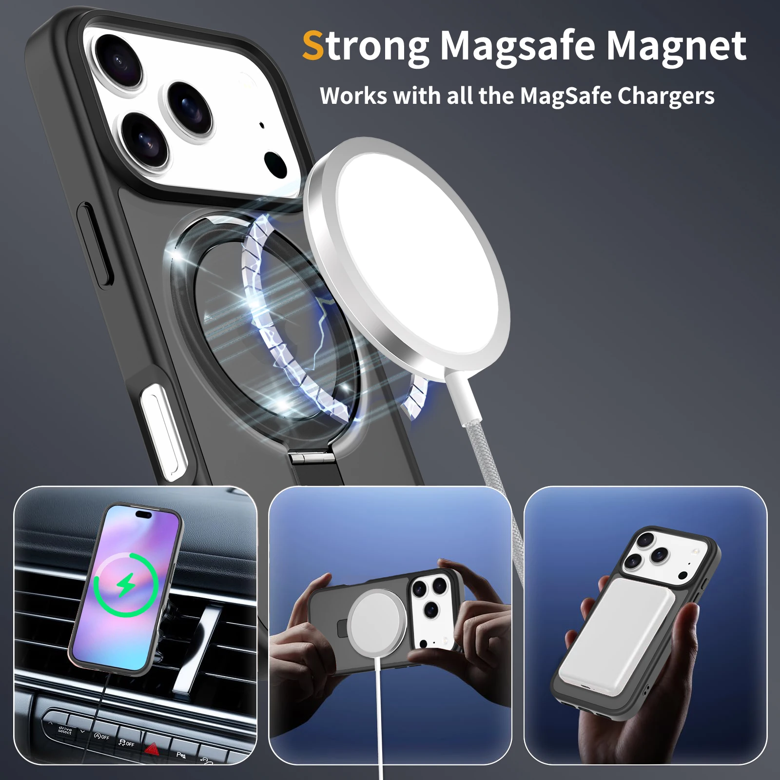 Magnetic Matte Stand Holder Case - Premium Phone Cover & Accessories