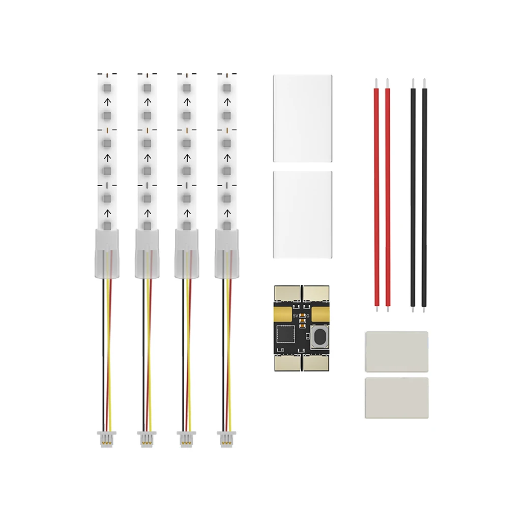 Bandes LED flexibles du Kit LED Tiny pour Drone Mach R5 Sport Analog déroulées sur une surface plane.