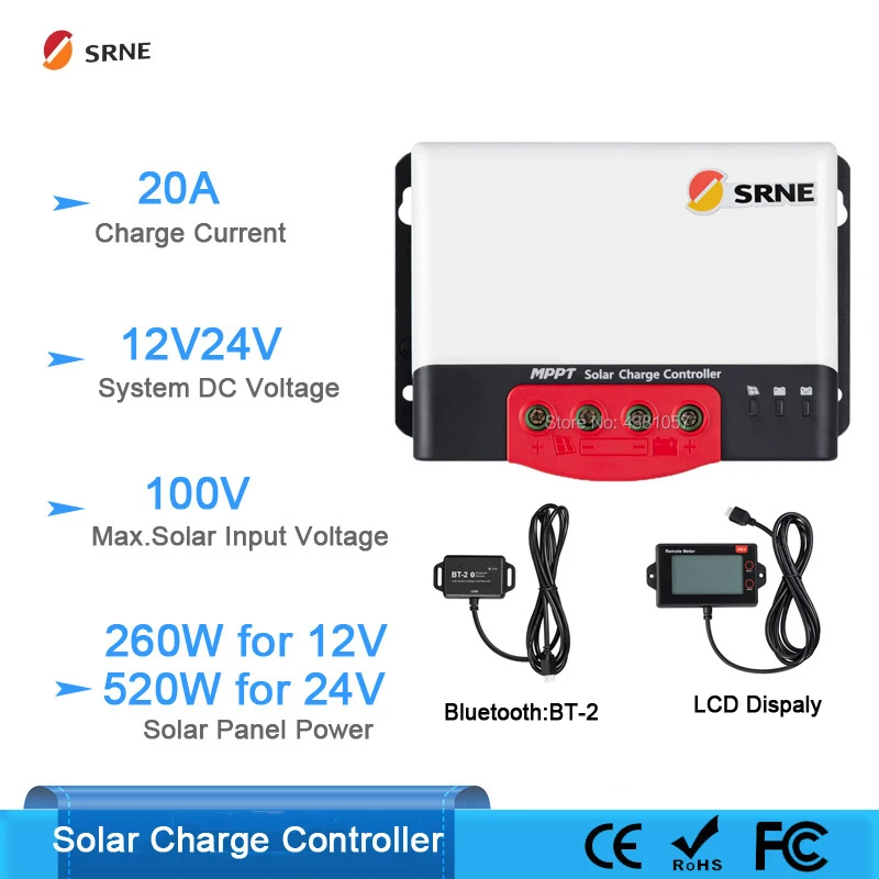 12v 24v Auto a Mppt Solar Charge Controller For Lithium Batteries Solar Pv Regulator Charger With Bt 2 Rm 6 Lcd Solar Controllers Aliexpress