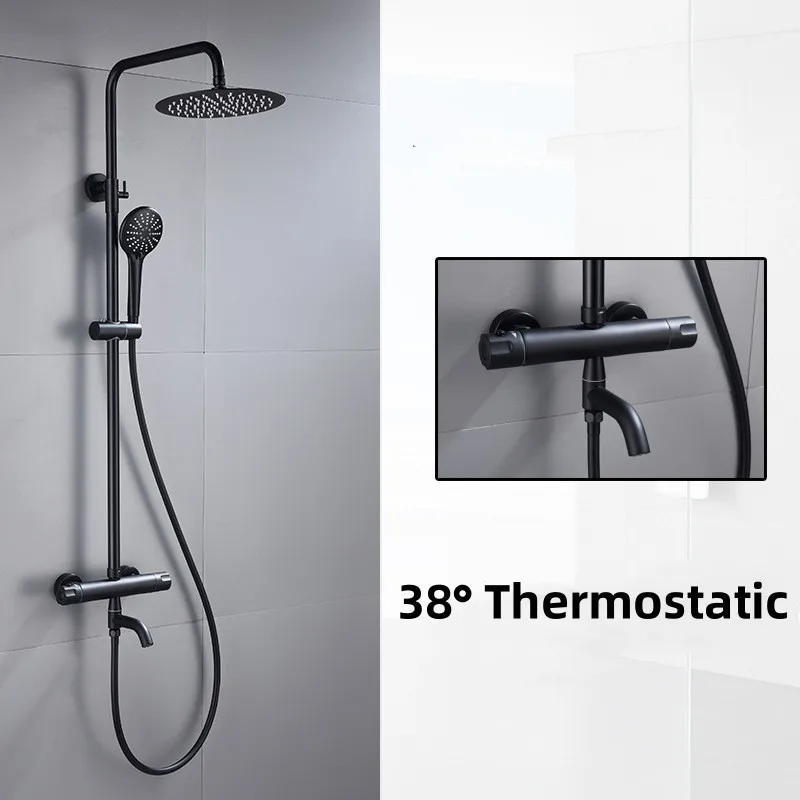 Ensemble de douche thermostatique de luxe, température HOSystem, robinet de centre commercial, pulvérisateur intelligent 1 Ensemble de douche thermostatique de luxe, température HOSystem, robinet de centre commercial, pulvérisateur intelligent 1