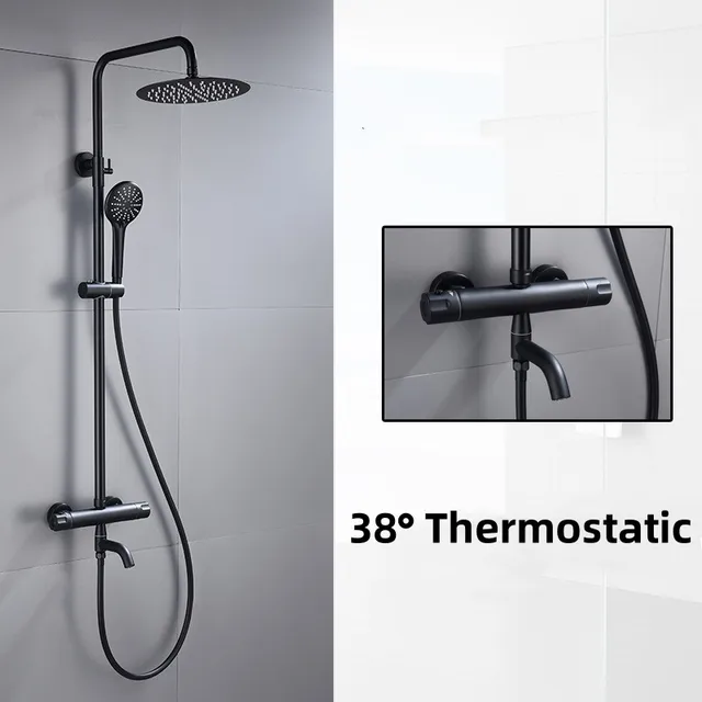 Ensemble de douche thermostatique de luxe, température HOSystem, robinet de centre commercial, pulvérisateur intelligent 1