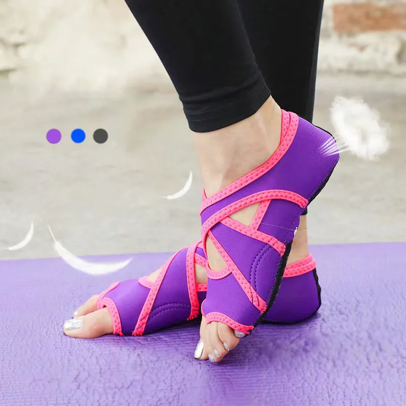 TaoBo Women Straps Yoga Shoes Pro Size 35-40 Fitness Dance Shoes Flat Soft Anti-slip Sole Ballet Non-slip Fitness Dance