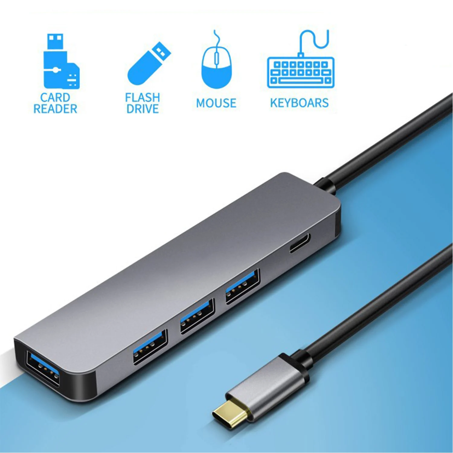 USB C Docking Station Hybid 2 in 1 A and C uplink  USB3.0  PD 100W Mobile phone tablet computer  type-c HUB iPhone 15 Macbook 6