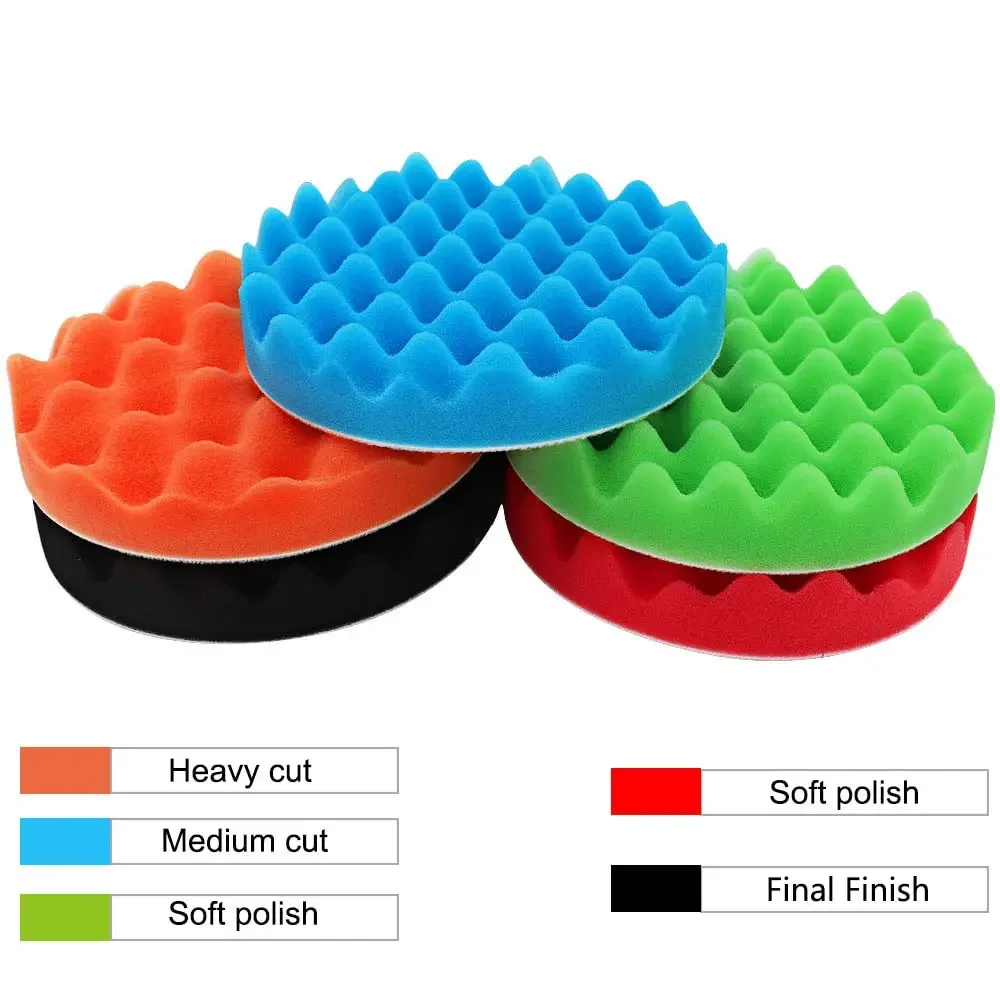 3/4/5/6 Zoll Winken Polieren Pads Set 5 Stück Polieren Schwamm Pads für Auto Auto Körper Polierer für Auto Polieren Schleifen Wachsen – Detail 2