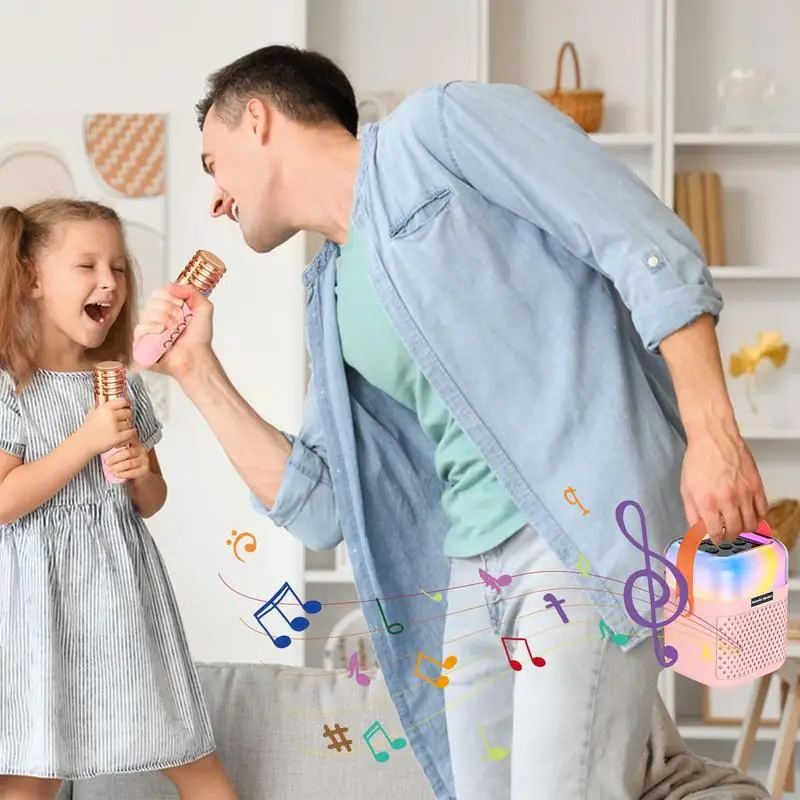 Small Karaoke Machine Small Karaoke Singing System Portable Outdoor Speaker Singing System With 2 Wireless