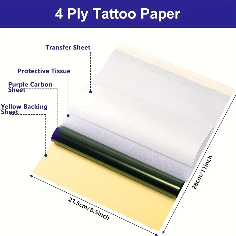 JC TATTOO A4 Size Tattoo Transfer Paper Tattoo Stencil Paper Copy Paper Thermal Paper for Tattoo Transfer Machine Accessorie 4