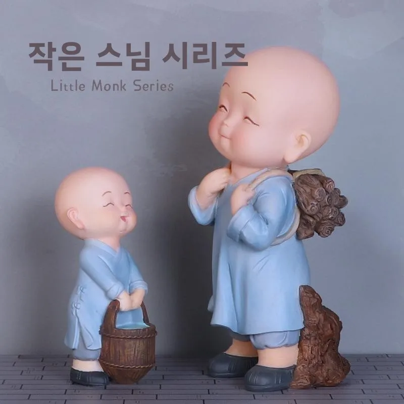 선사상 조각상 홈데코 거실 서재 장식 소형 미륵불 창의적인 레진 조각품 일본 스타일 선물