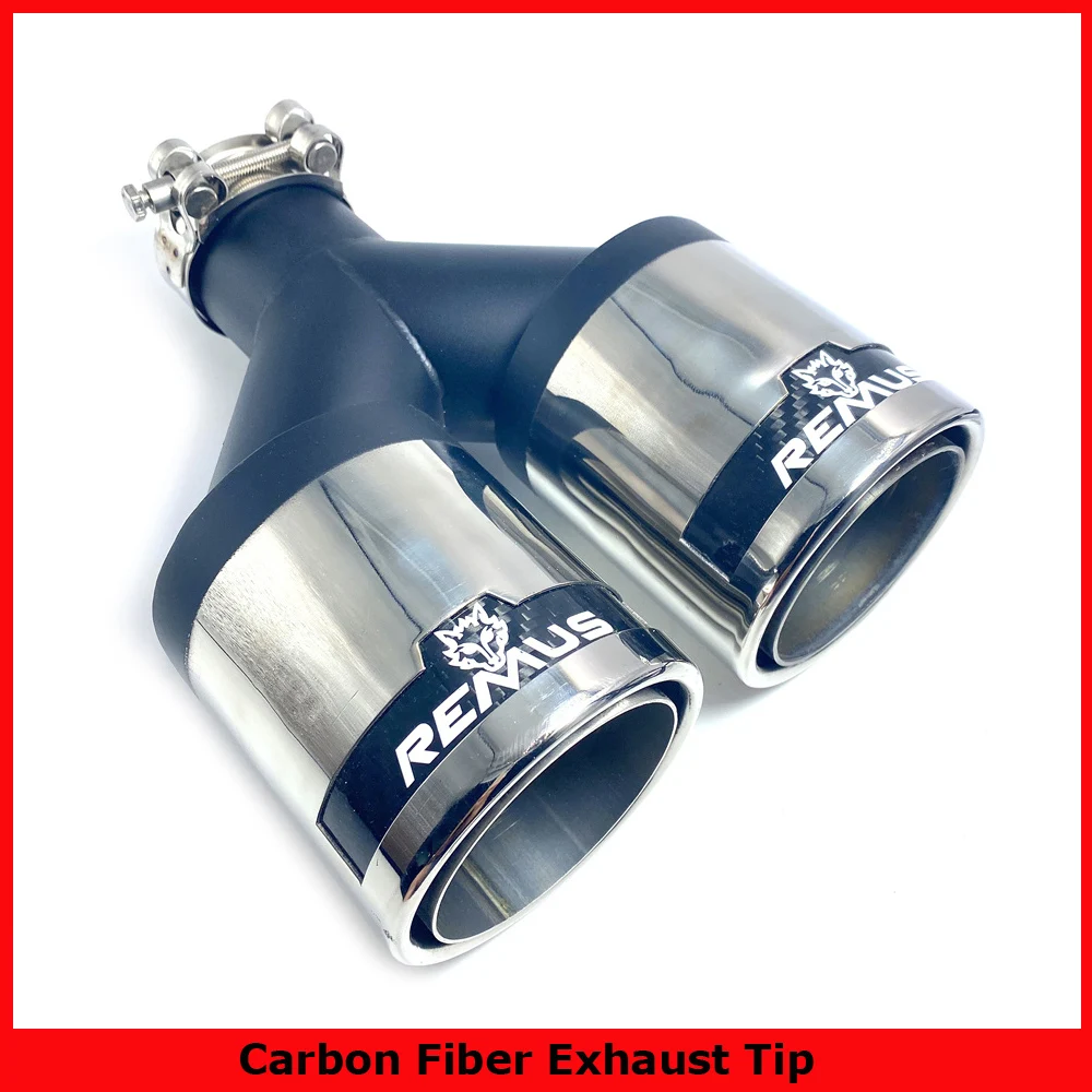 

1 шт., Универсальный двойной наконечник для выхлопной трубы из углеродного волокна