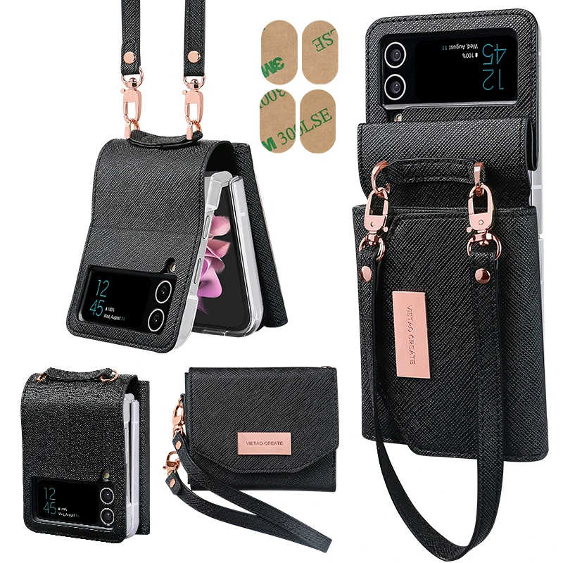 Vietao-Fashion Leather Wallet Wristband Hand Strap Mobile Phone Case