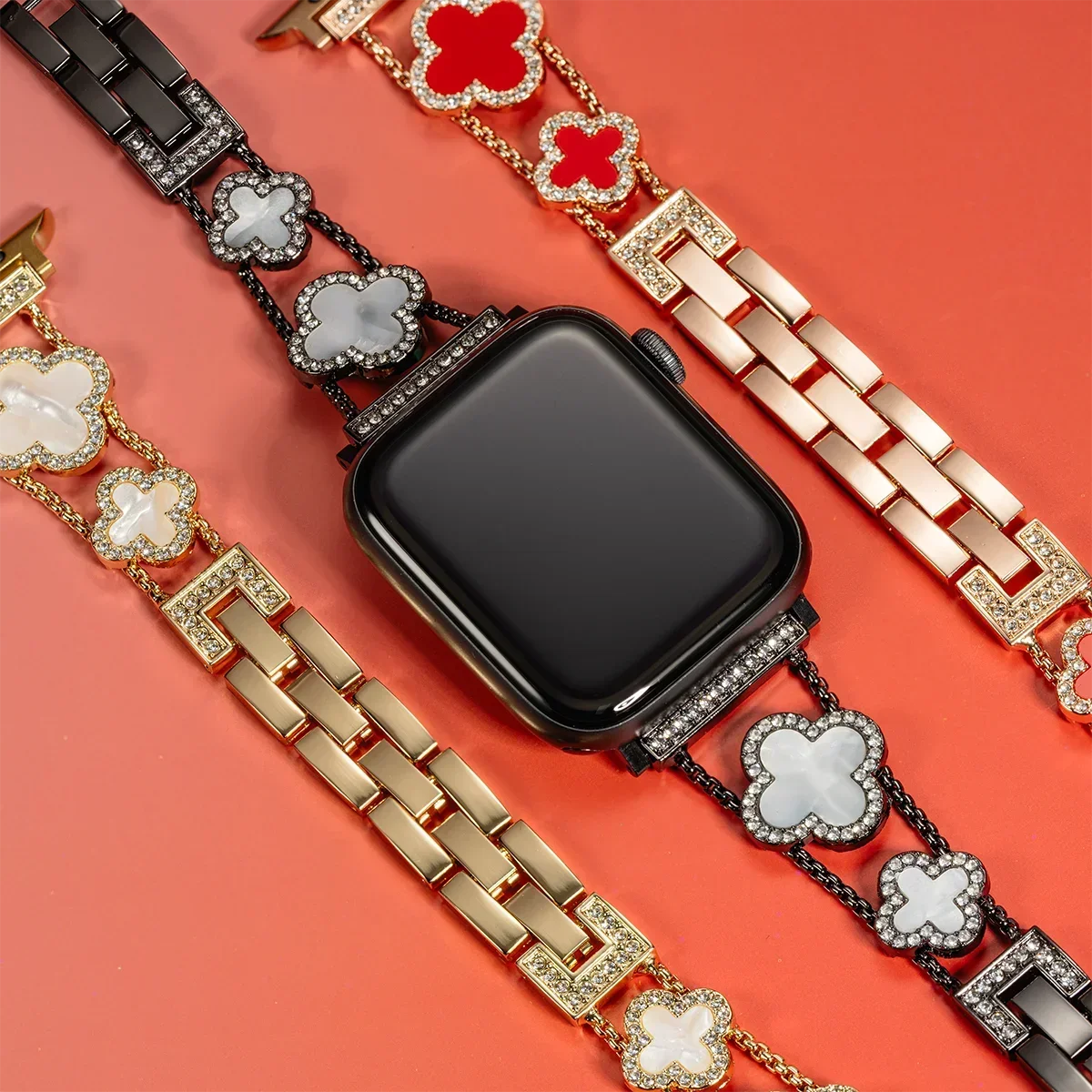 Anne Klein Apple Watch Link Band Rose Gold Elegant Metal And