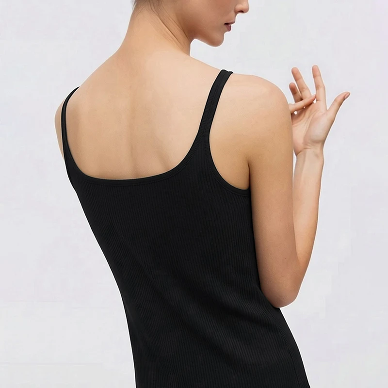 Amii Women's Tank 2026 Summer New Solid Color Slim Fit Short Cami Square U-Neck Crop Sleeveless Layering Vest For Women 12622083 - Image 2