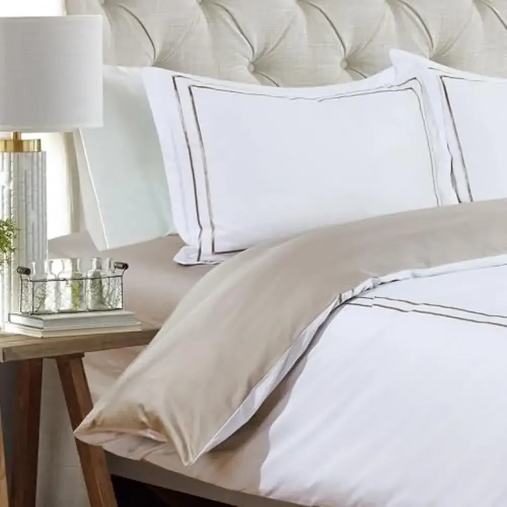 6-Piece Cotton Sateen Queen Size Duvet Bedding Set with Premium Quality 400TC Flora Hotel Collection Breathable Cozy and Luxury