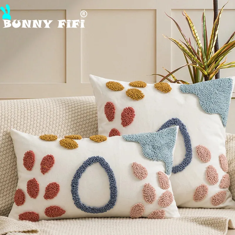 

Tufted Home Decoration Pillow Cover Floral Simple Geometric 45x45cm 30x50cm Cushion Cover for Living Room Bedroom Sofa Chaie