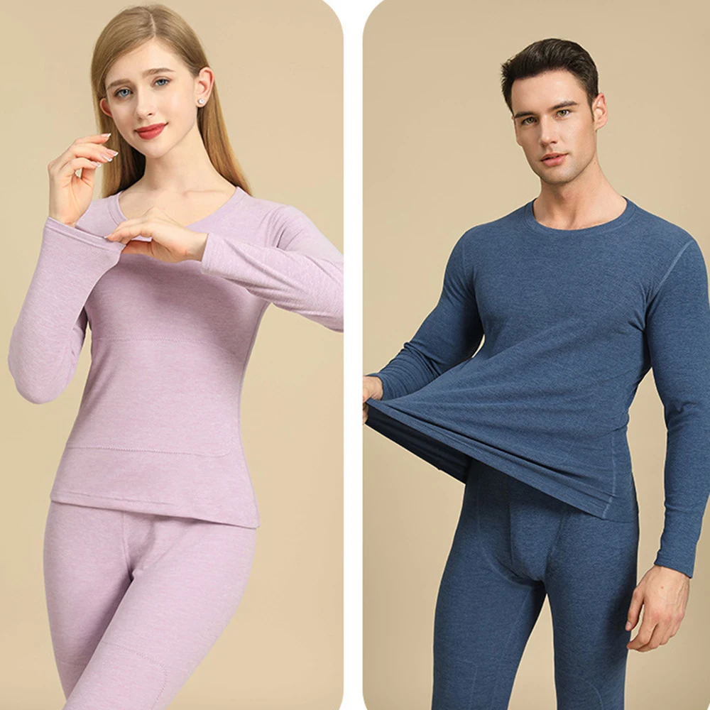 Women Thermal Underwear Winter Clothes Wool And Silk Patch Thick Double  Layer Lingerie Long Sleeve Shirt Thermal Pants Leggings
