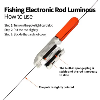 Waterproof Fishing Electronic Rod Luminous Stick Light LED Removable Float Tackle Night Rock Fishing Useful Battery 6