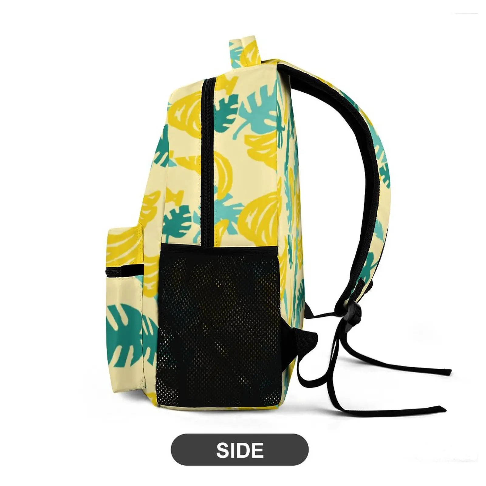 Yellow Leaf Full Print Schoolbag Large Capacity Backpack Leisure Daypack School Backpack Shoulder Pencil Case Children's Backbag