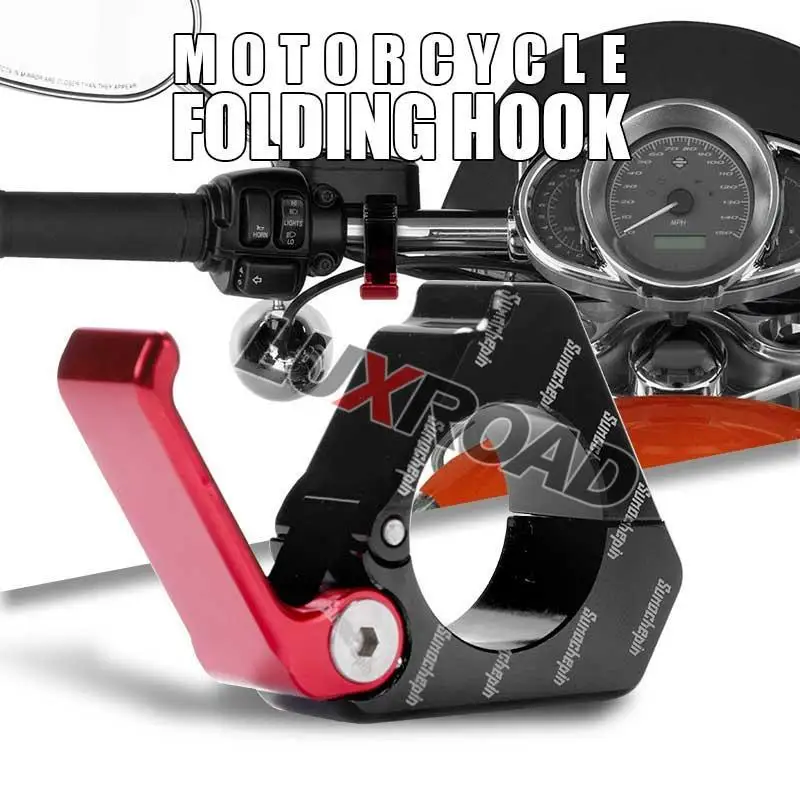 CNC Helmet Hook Holder Motorcycle Glove Support Storage Bag Hanger 21-28mm Handlebar Bicycle Scooter Multi-functional Accessorie