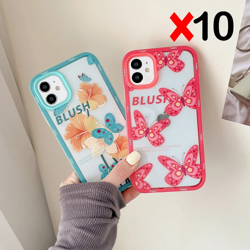 

10 шт., силиконовые чехлы для Iphone 13 Pro Max 7 8 Plus SE 2022 11 12