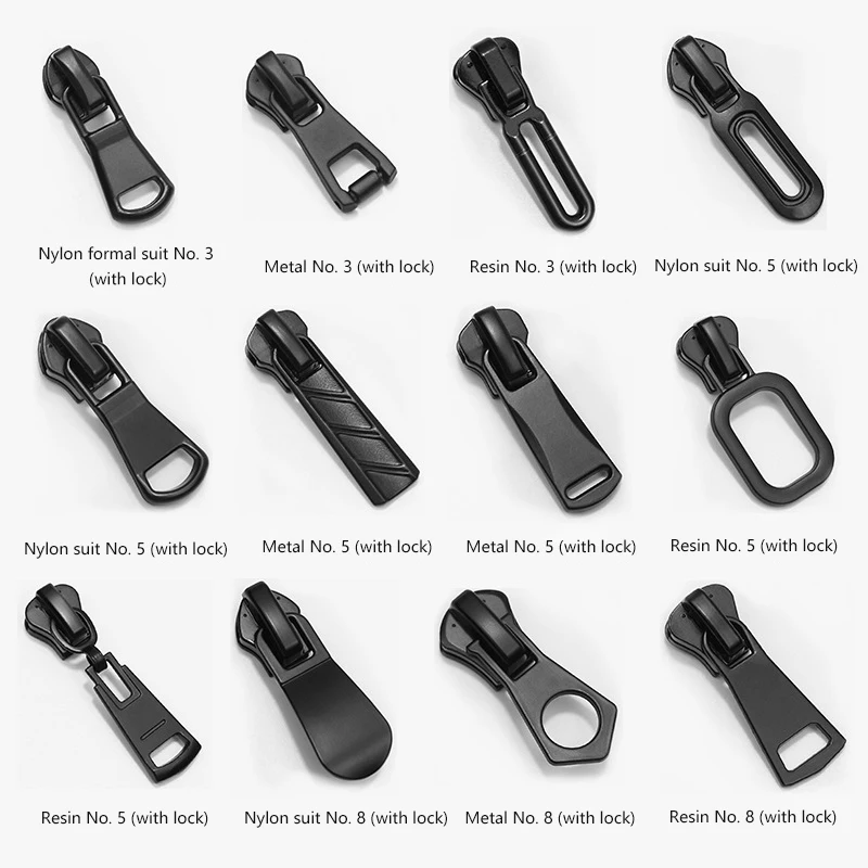 Zipper Repair Universal Black Metal Fix Zipper Sliding Teeth Head 10Pcs Clothing Tailor Tool zipper repair kit