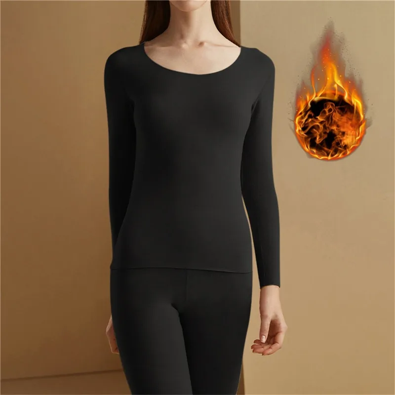 Winter Thermal Underwear Sets Men Women Warm Tops +Long Pants Comfortable Skin-friendly Elastic Thickening Warm 2 Piece Set