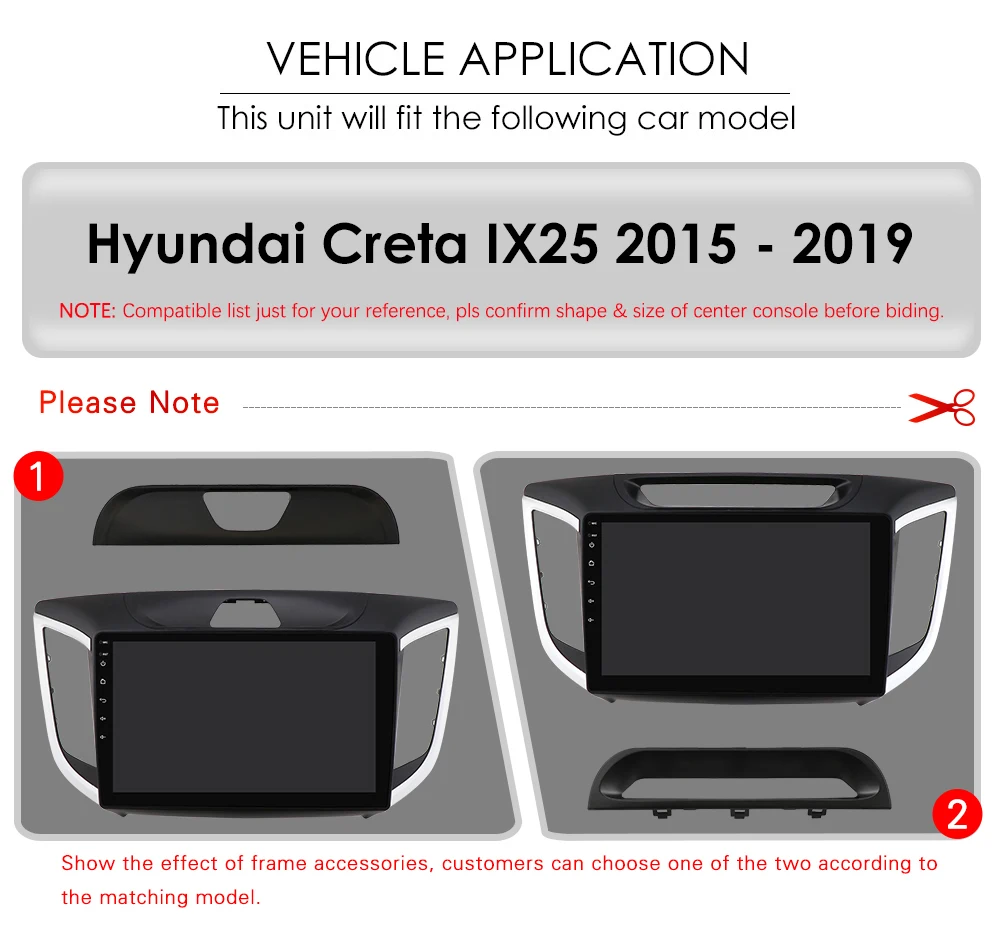 Hizpo 2 Din Android 13 Car Radio For Hyundai Creta ix25 2015-2019 Multimedia Video Player GPS 4G Carplay Auto Stereo Head Unit