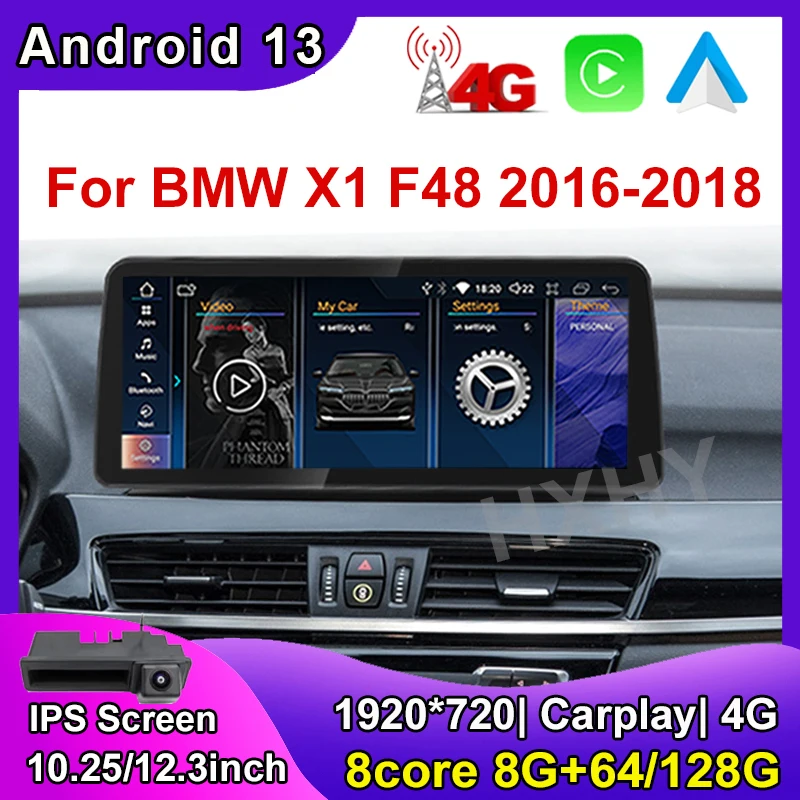 

10.25/12.3inch Android 13 Car Intelligent System Wireless CarPlay 8+128G for BMW X1 X2 F48 F49 2016-2018 Autoradio Multimedia