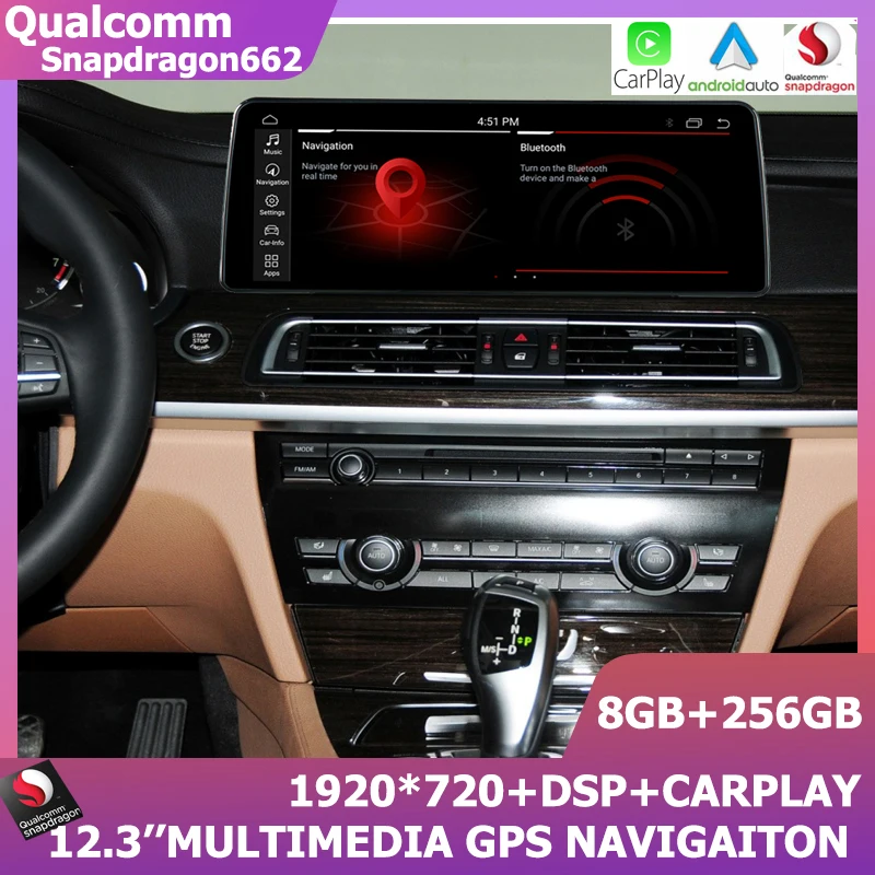 

Автомобильный мультимедийный плеер с GPS, 12,3 дюймов, Android 11, для BMW 7 Series F01 F02 2009-2015, авто стерео CIC NBT 1920*720 Carplay Snapdragon662