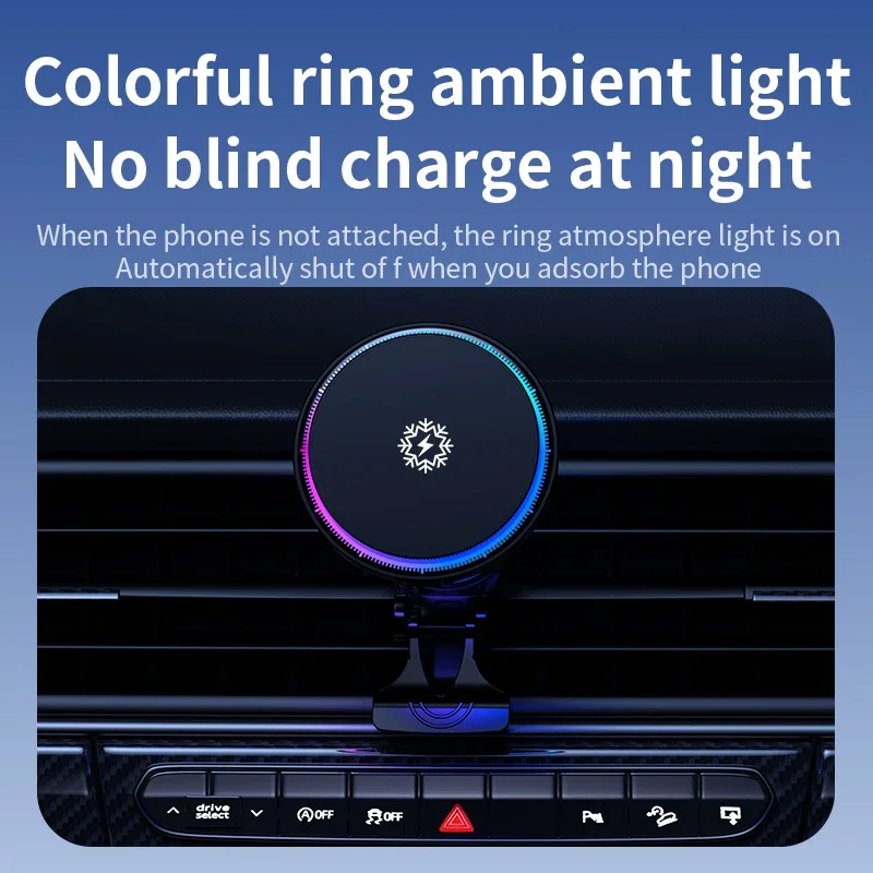 Wireless Car Charger Mount with Cooling Fan for iPhone