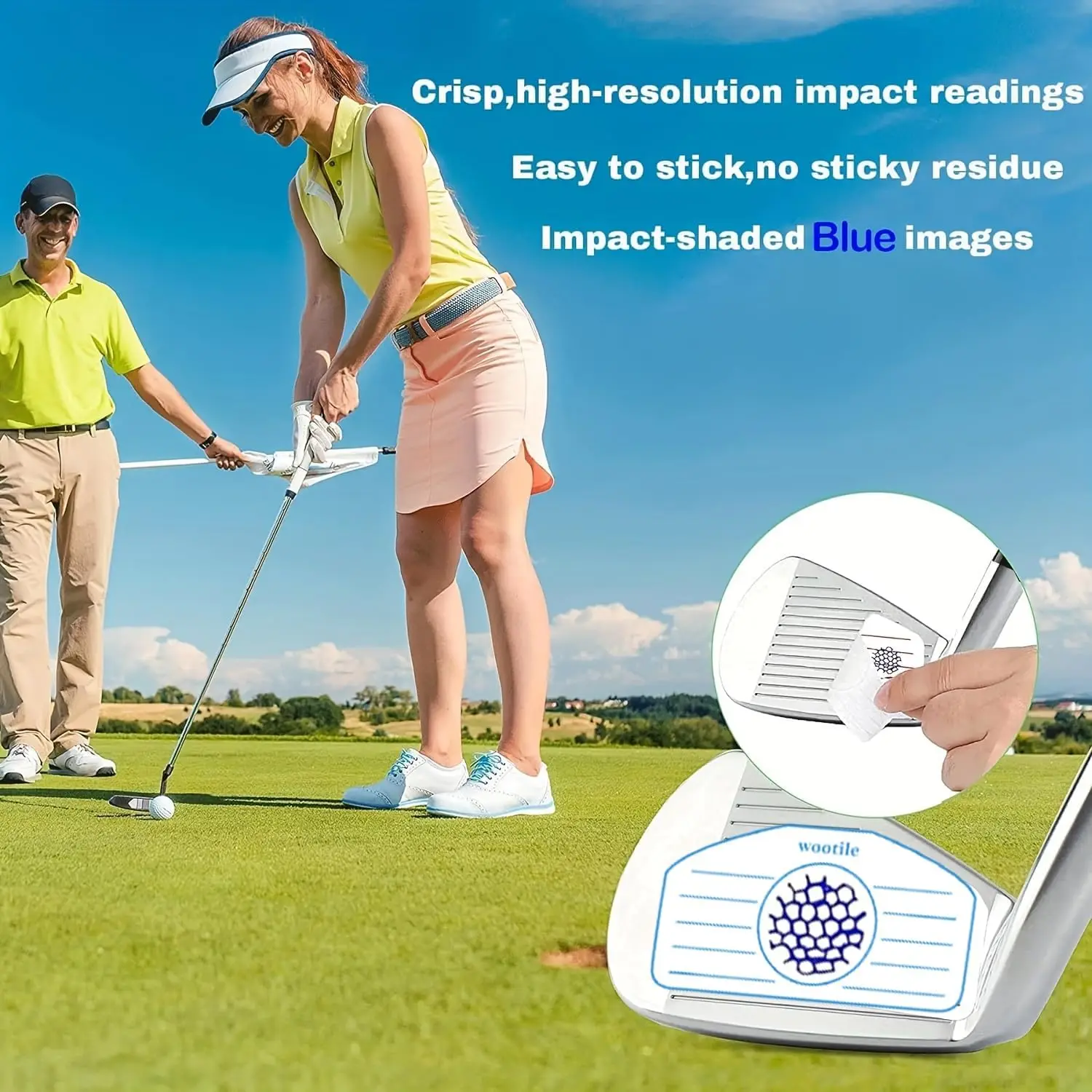 Golf Driver Blue Impact Tape Labels 300pcs Standard Self-Teaching Target Sticker Training Aids Tape Ball Hitting Swing Practice