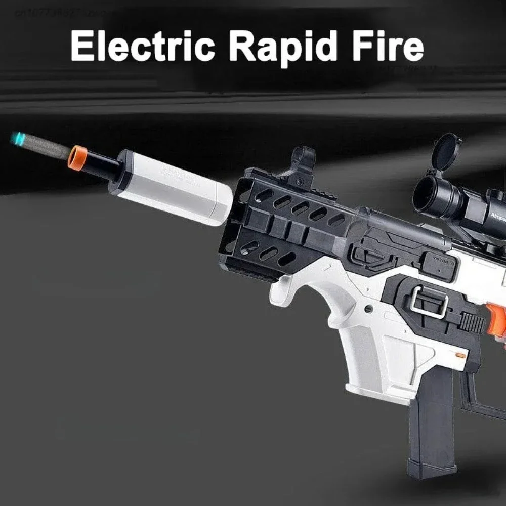 Pistolet mitrailleur électrique vectoriel à épée courte, modèle entièrement automatique à balles molles, cadeau d'anniversaire ou de Noël pour garçons et adultes._voghion.com