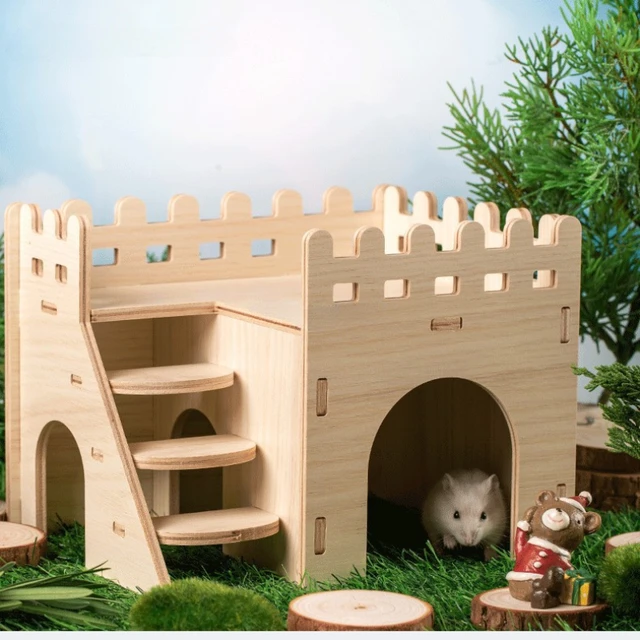 Wooden Hamster Nest Villa 1