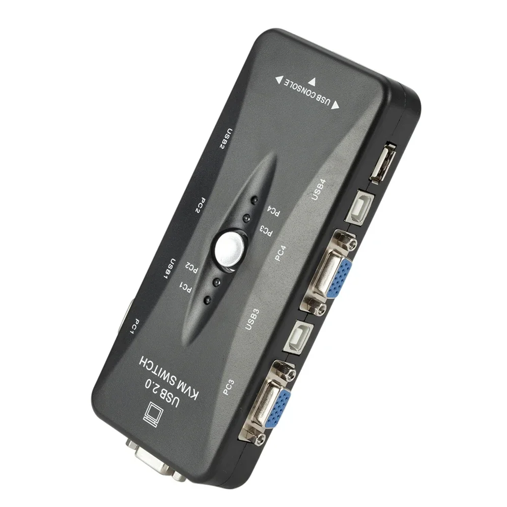 USB KVM Switch 4 Port VGA SVGA Switch Box USB 2.0 KVM Mouse Switcher Keyboard 1920*1440 Vga Splitter Box Sharing