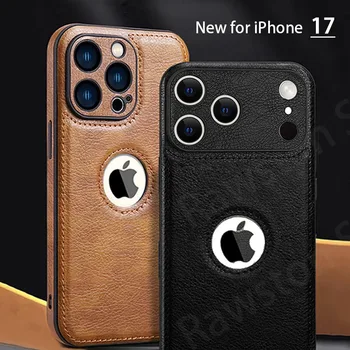 High Quality PU Leather Case for Apple iPhone 17 Pro Max 11 12 13 14 15 16 Plus Logo View Luxury Business Mobile Phone Cover 1